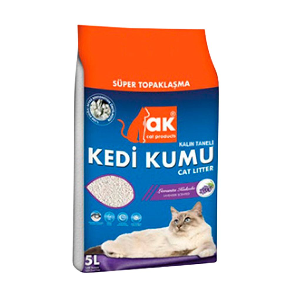 Ak Kedi Kumu Lavanta Kokulu Kalın Taneli 5 L