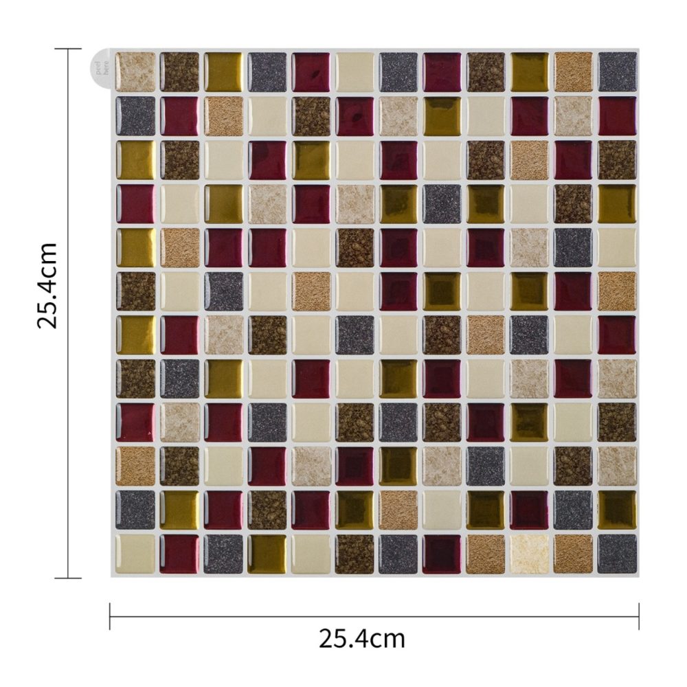 Stickez 3D Yapışkanlı Duvar Karosu Renkli 25.40x20 Cm 4'lü Paket