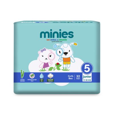Minies Bebek Bezi Junior 5 Beden 11-18 Kg 32 Adet