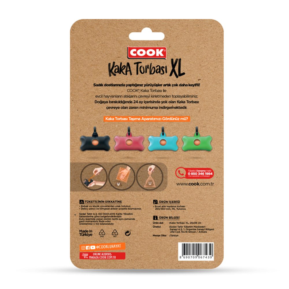 Cook Kaka Torbası Yedeği Blister 4 x 20'li XL
